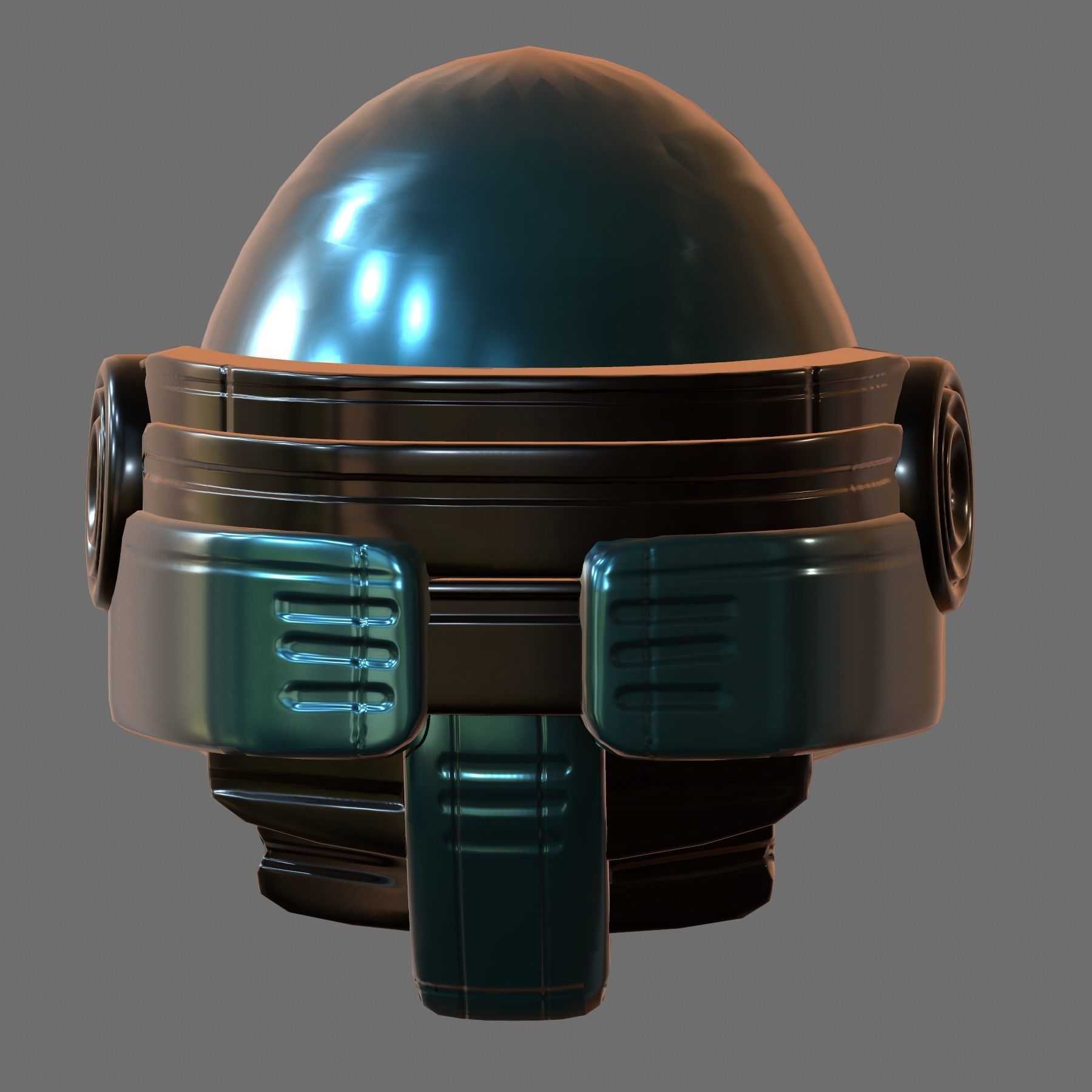 Gas mask helmet 3d model scifi Low-poly Low-poly 3D model_2