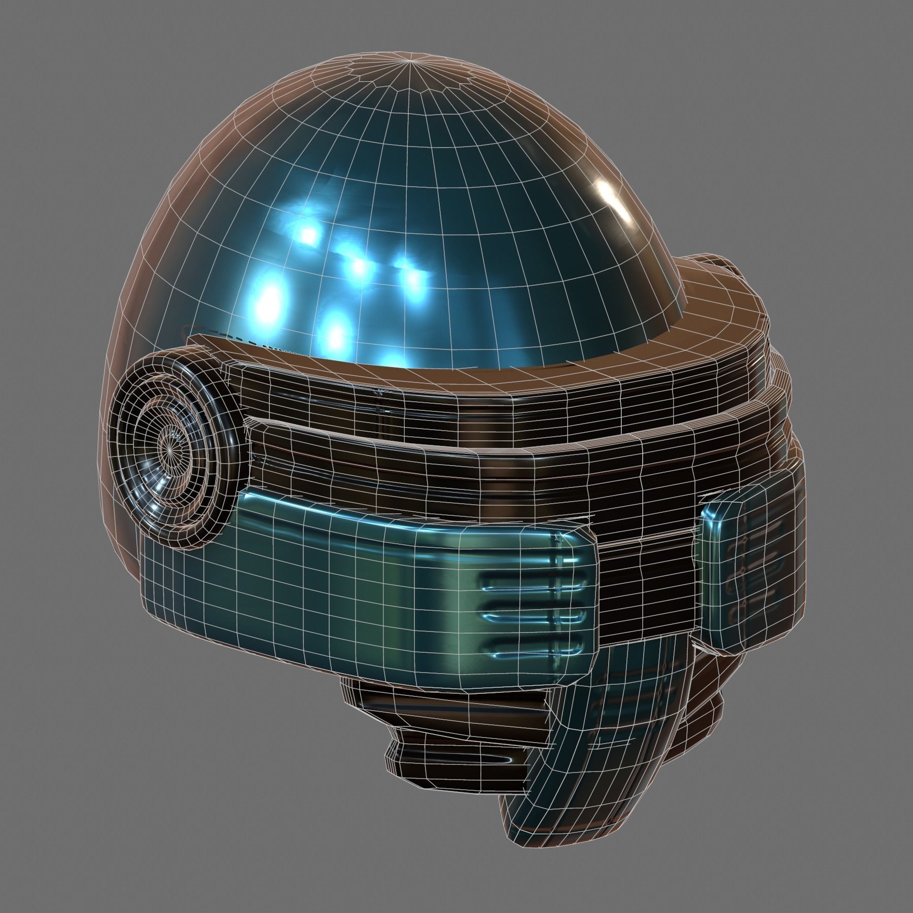 Gas mask helmet 3d model scifi Low-poly Low-poly 3D model_8