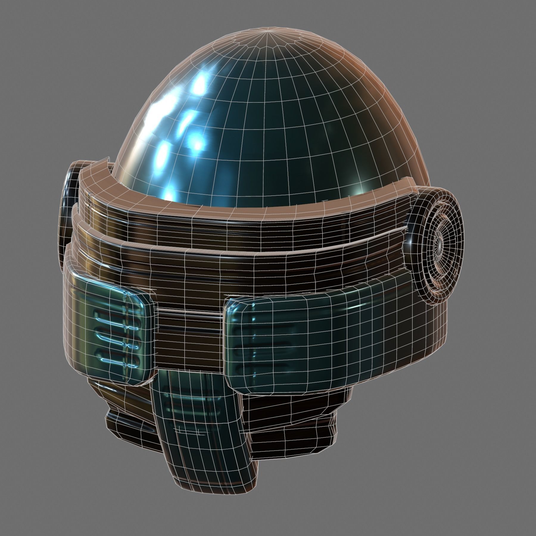 Gas mask helmet 3d model scifi Low-poly Low-poly 3D model_7