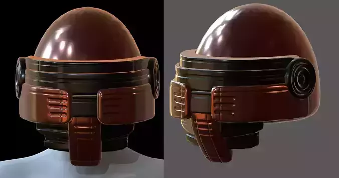 Gas mask helmet 3d model scifi Low-poly 