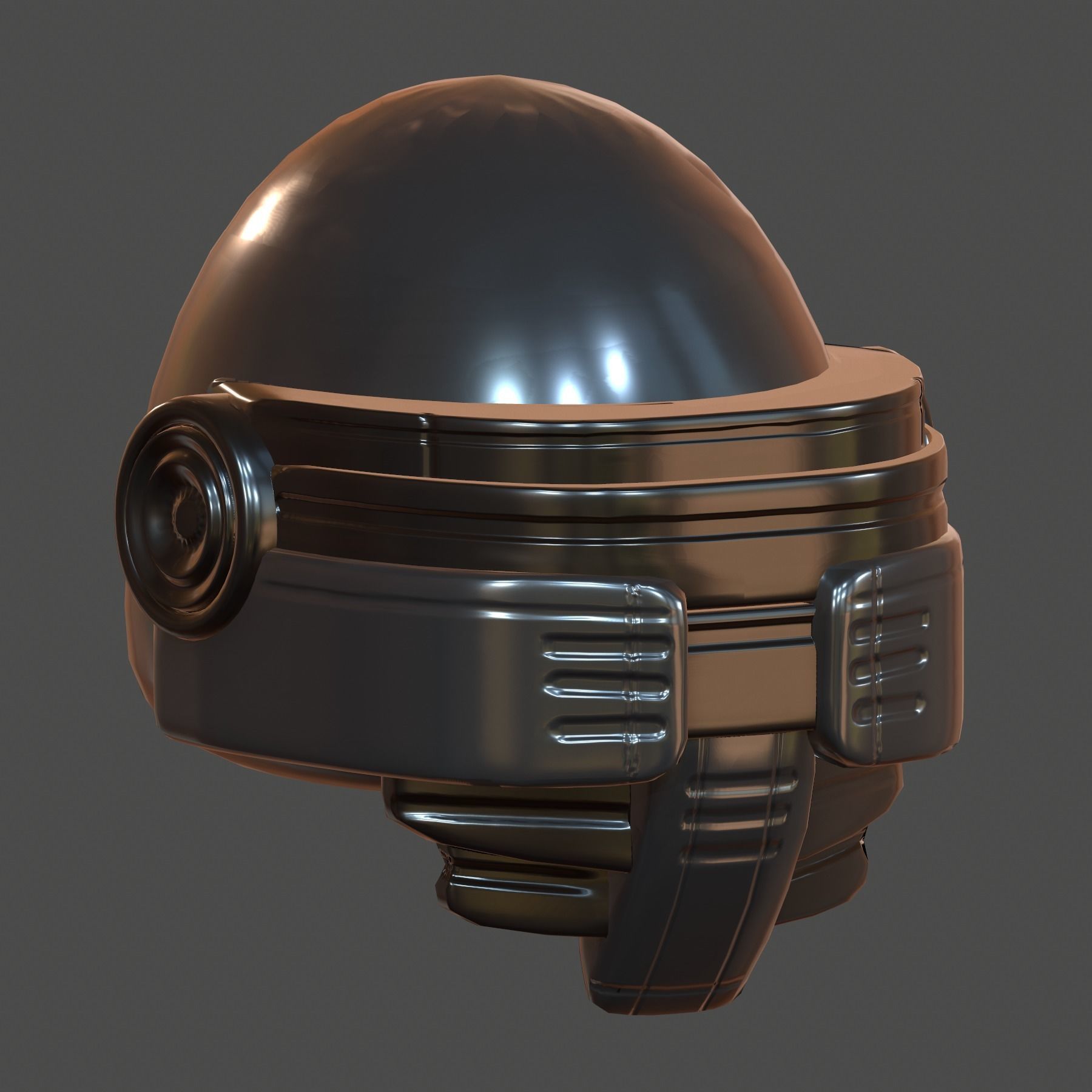 Gas mask helmet 3d model scifi Low-poly Low-poly 3D model_3