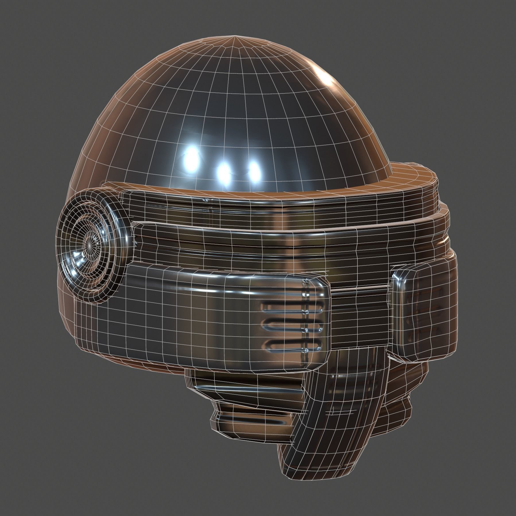 Gas mask helmet 3d model scifi Low-poly Low-poly 3D model_8