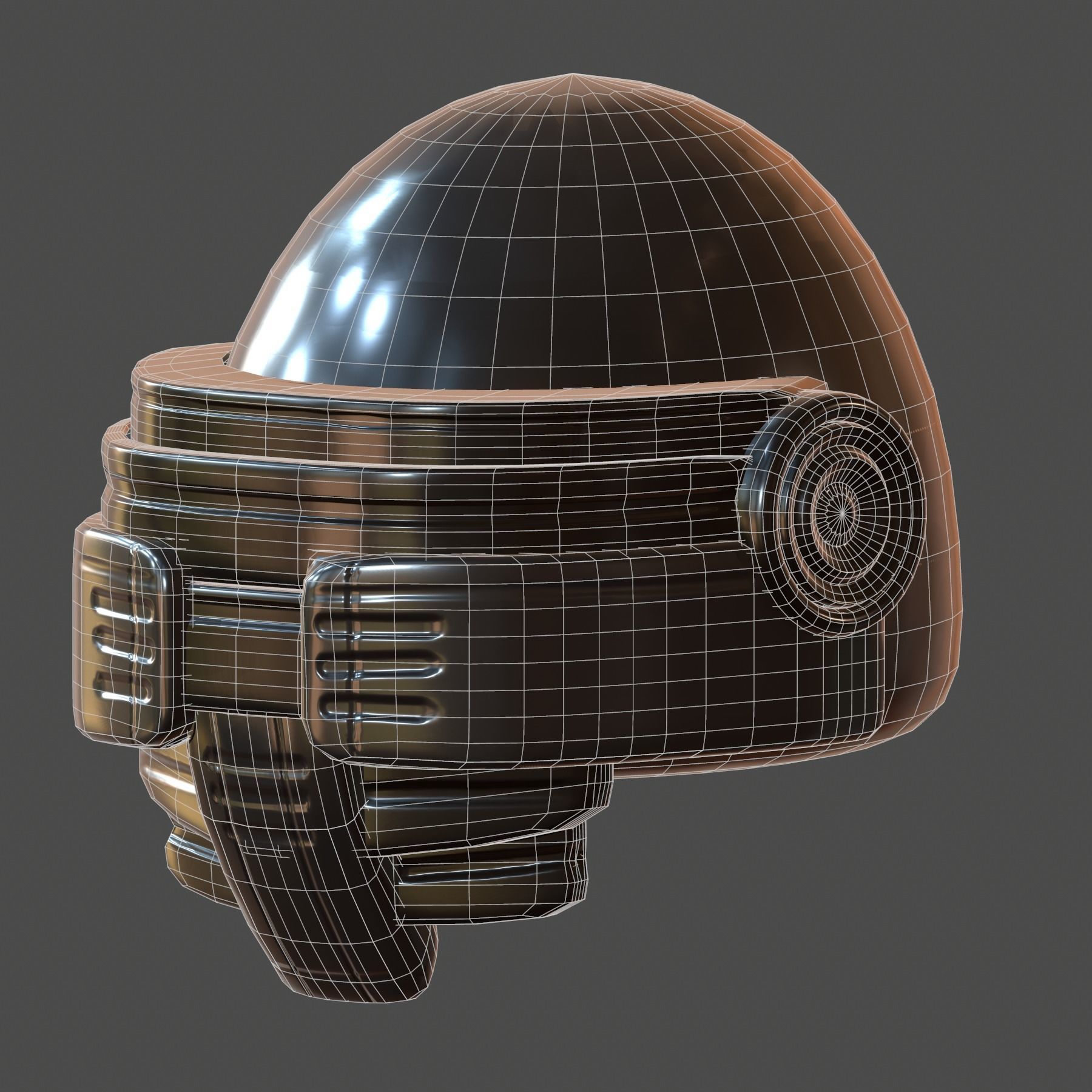 Gas mask helmet 3d model scifi Low-poly Low-poly 3D model_7
