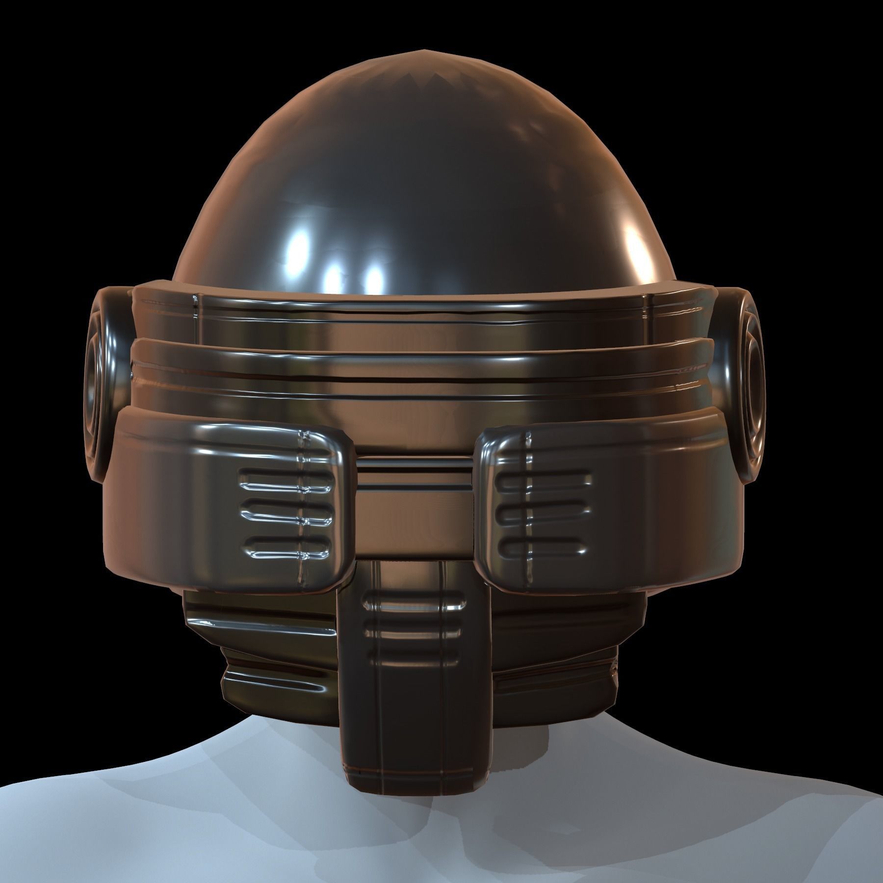 Gas mask helmet 3d model scifi Low-poly Low-poly 3D model_1