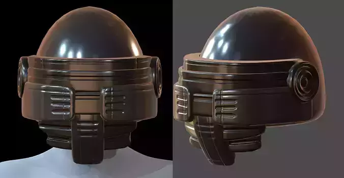 Gas mask helmet 3d model scifi Low-poly 