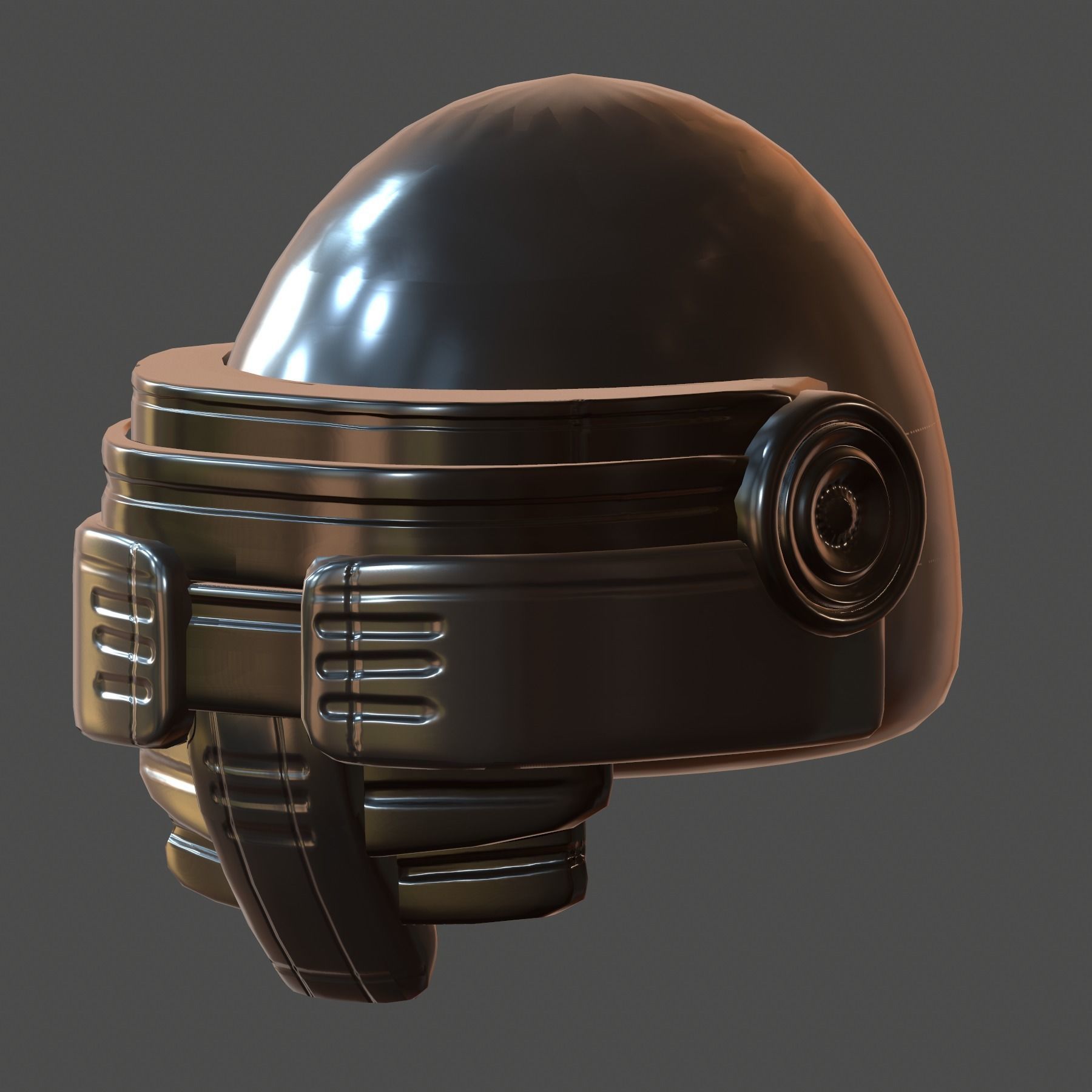 Gas mask helmet 3d model scifi Low-poly Low-poly 3D model_6