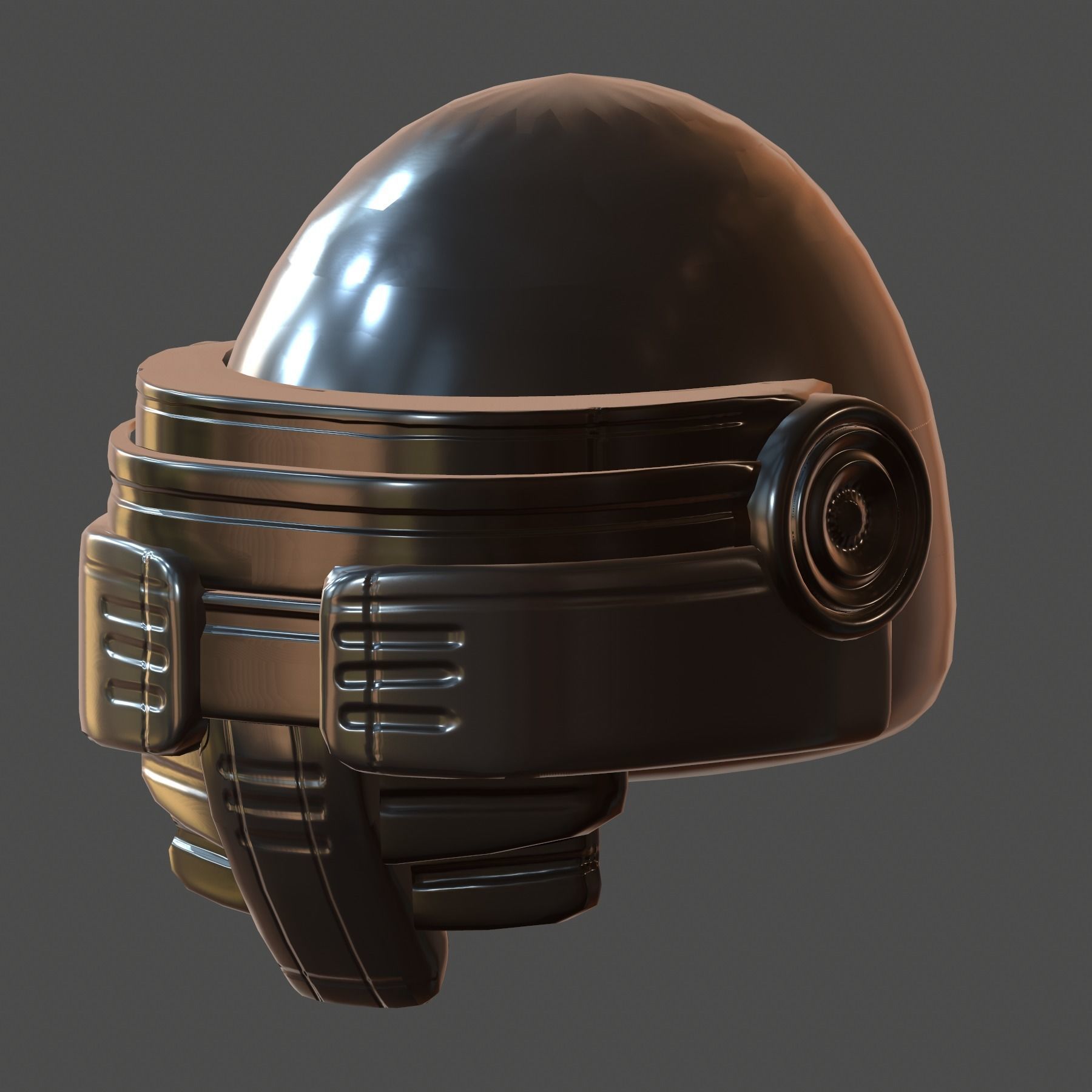 Gas mask helmet 3d model scifi Low-poly Low-poly 3D model_4