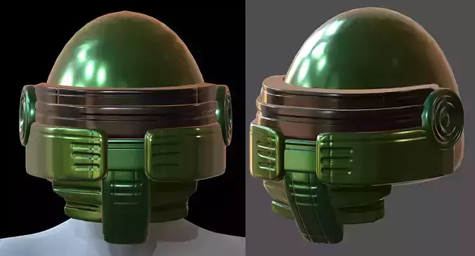 Gas mask helmet 3d model scifi Low-poly 