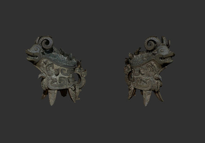 China STL model bronze wine vessel 3D model