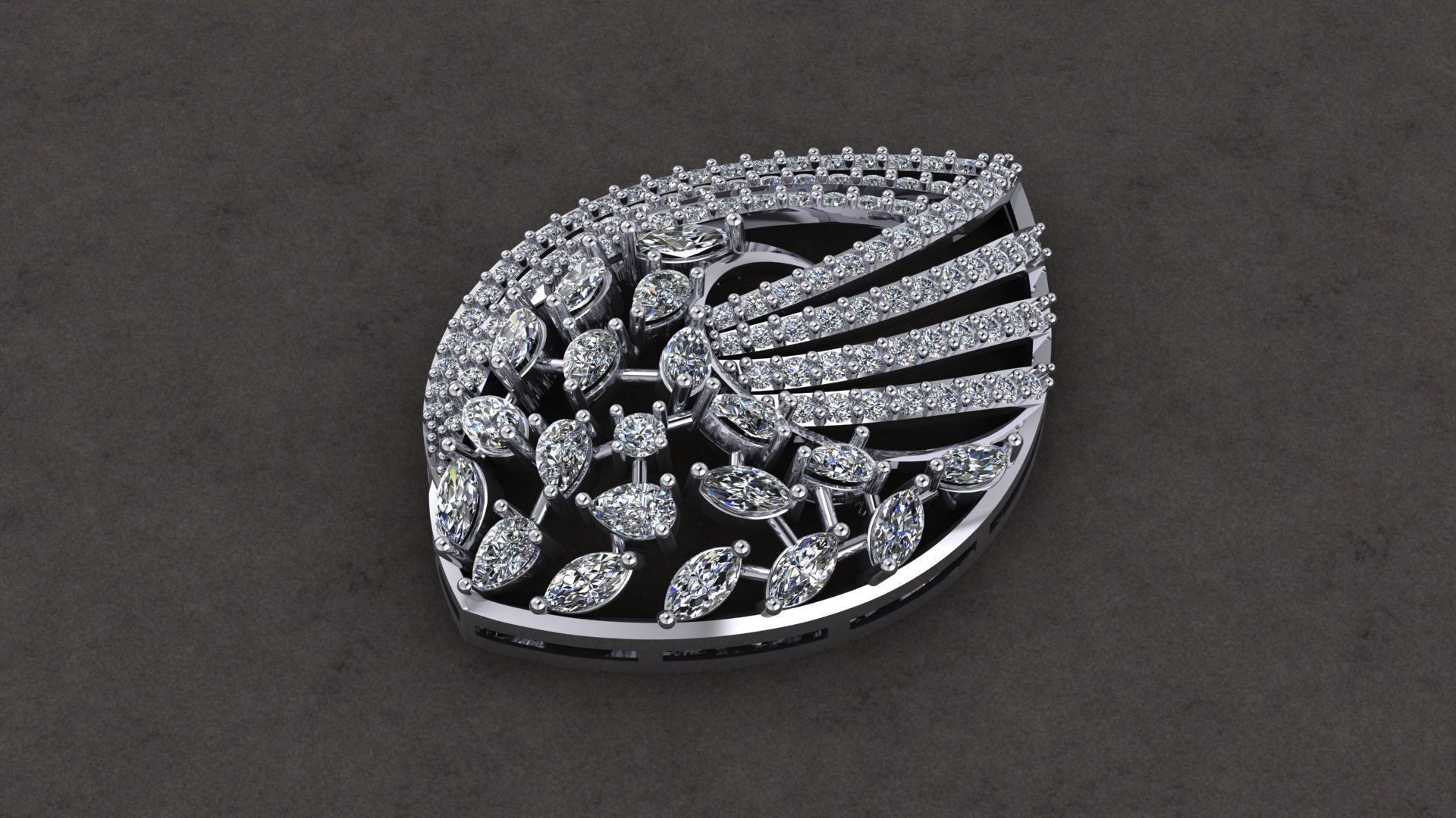 pendent diamond 1 3D print model_3