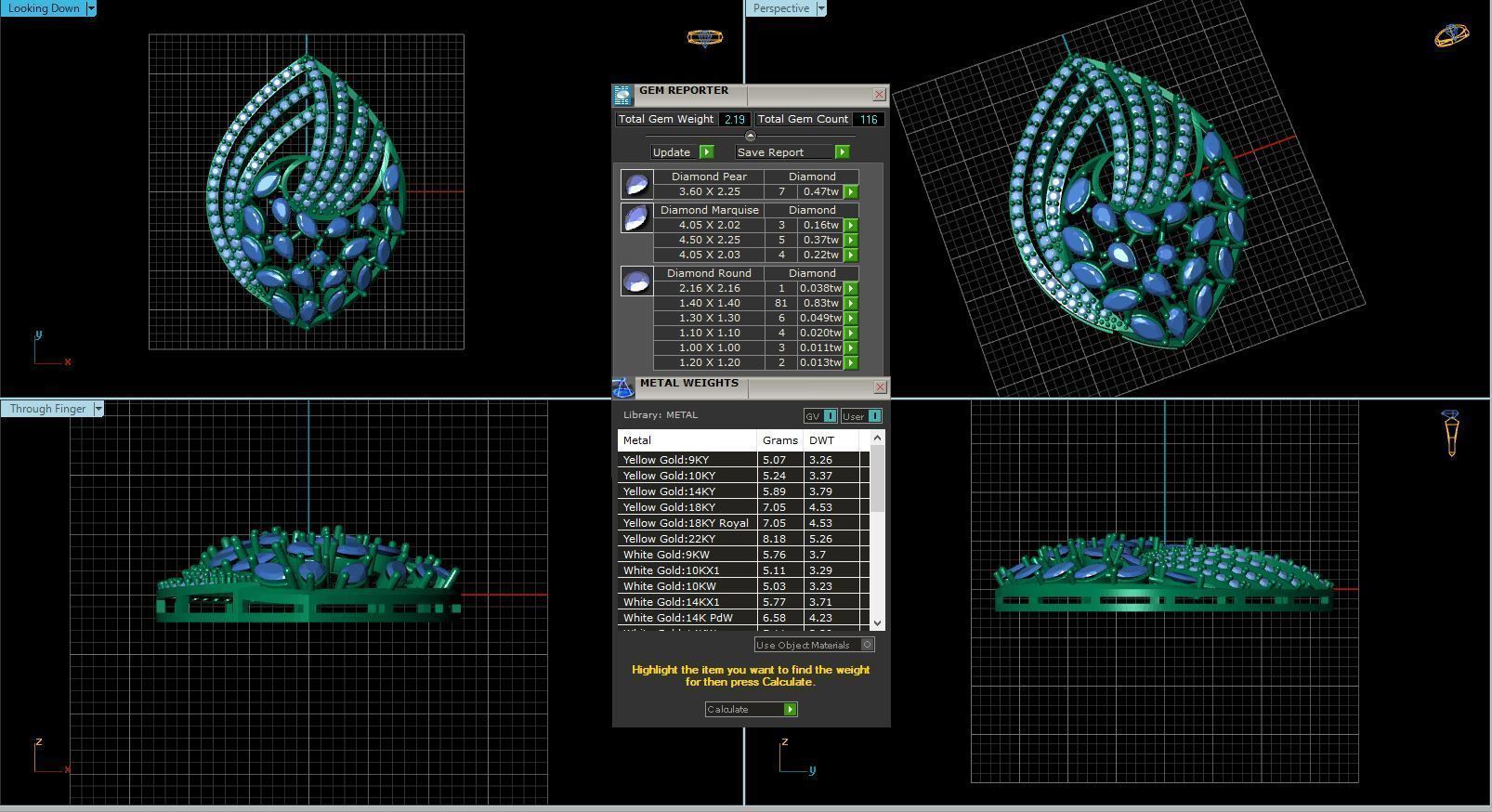 pendent diamond 1 3D print model_5