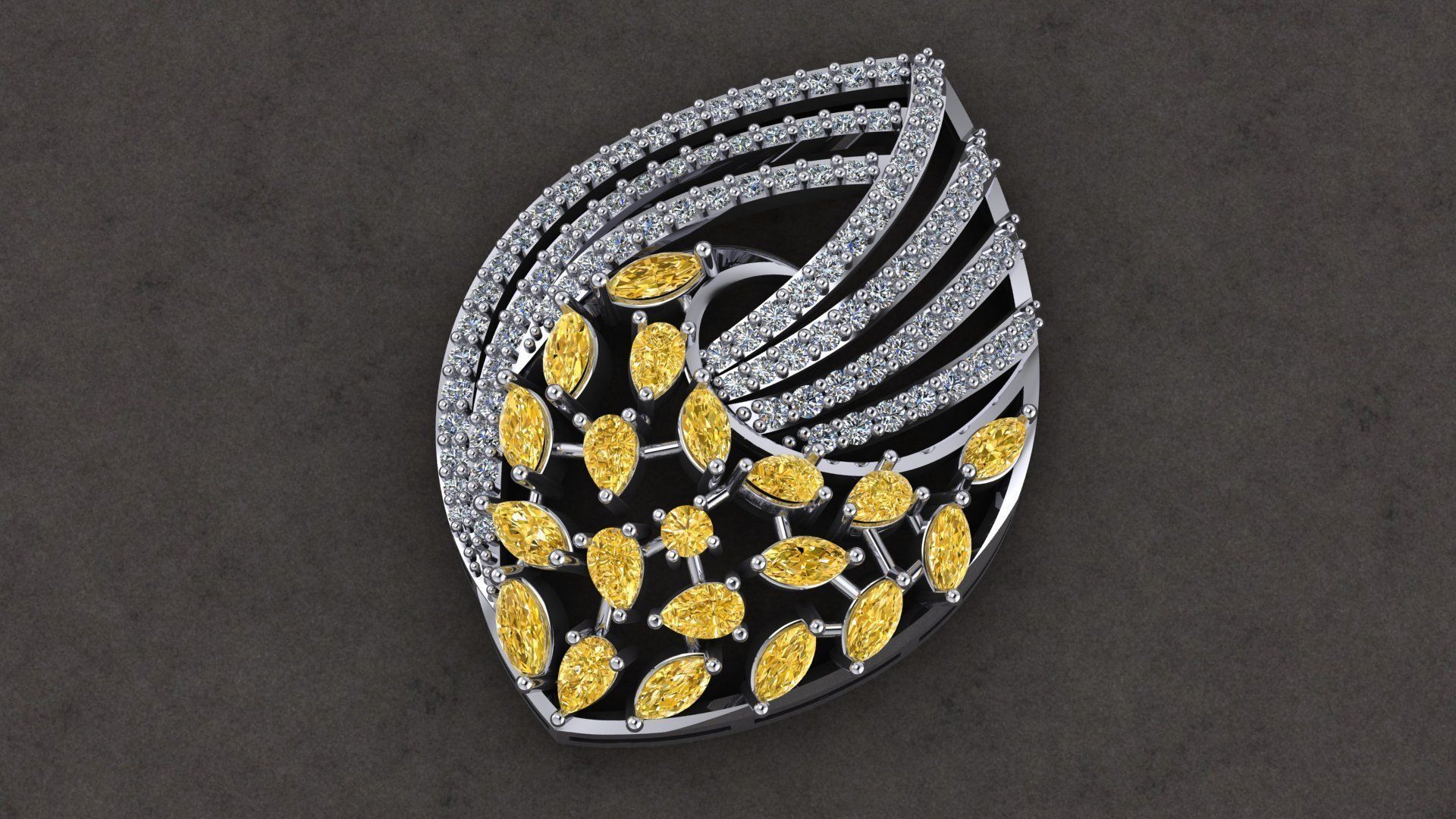 pendent diamond 1 3D print model_2