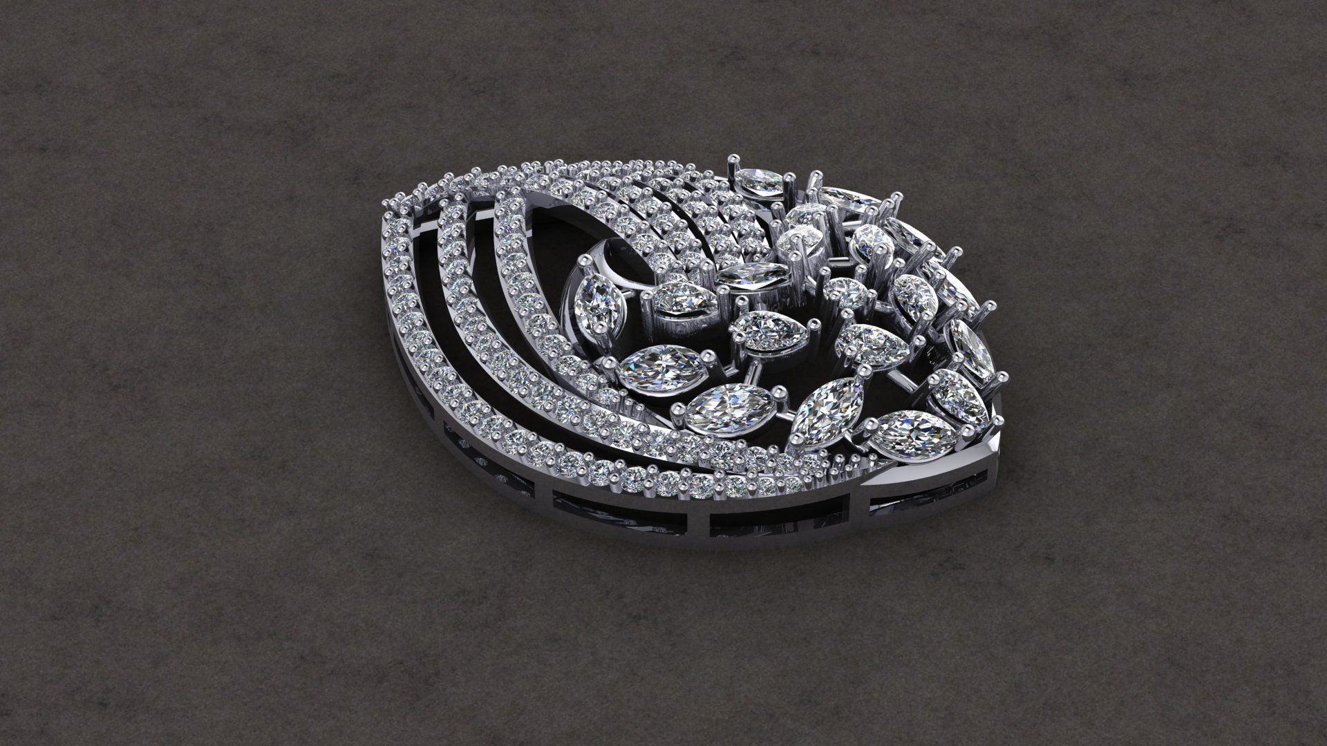 pendent diamond 1 3D print model_4