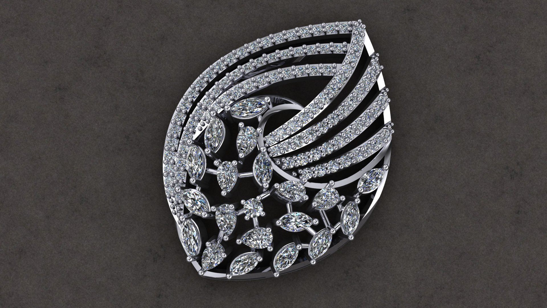 pendent diamond 1 3D print model_1