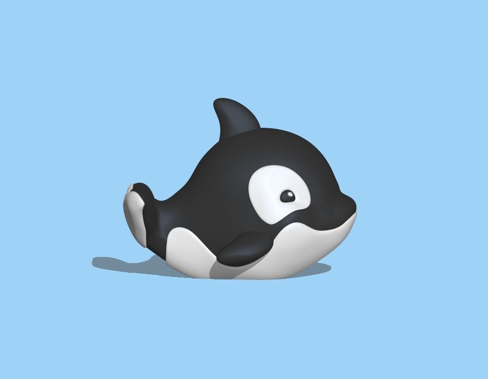 A cute Big Orca Whale 3D print model_2