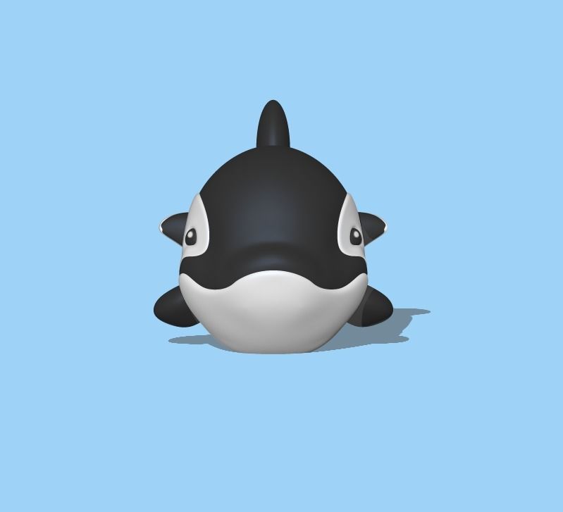 A cute Big Orca Whale 3D print model_1
