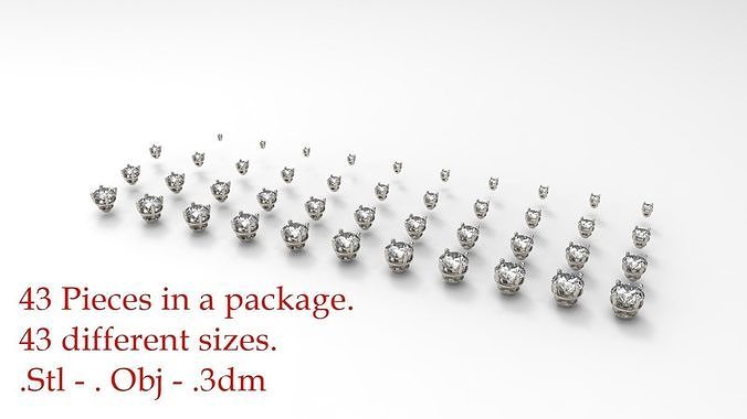 Jewelry Prong Head Set Package 013 3D print model