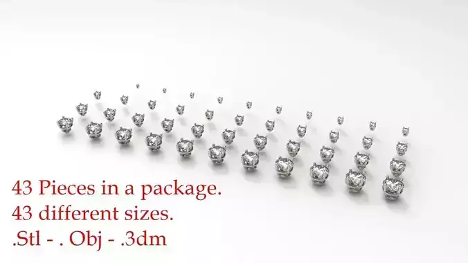 Jewelry Prong Head Set Package 013 3D print model