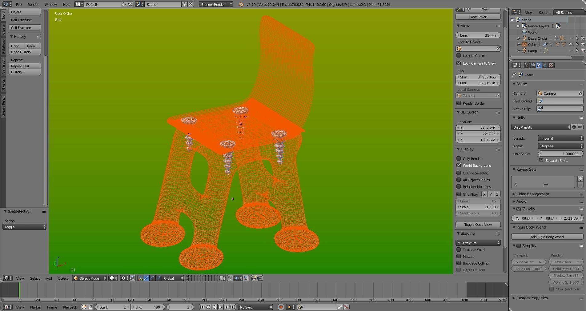 Chair Low-poly 3D model_8