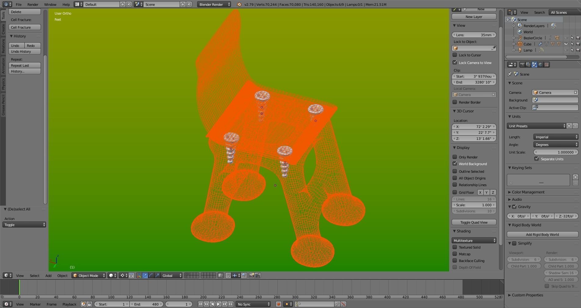 Chair Low-poly 3D model_6