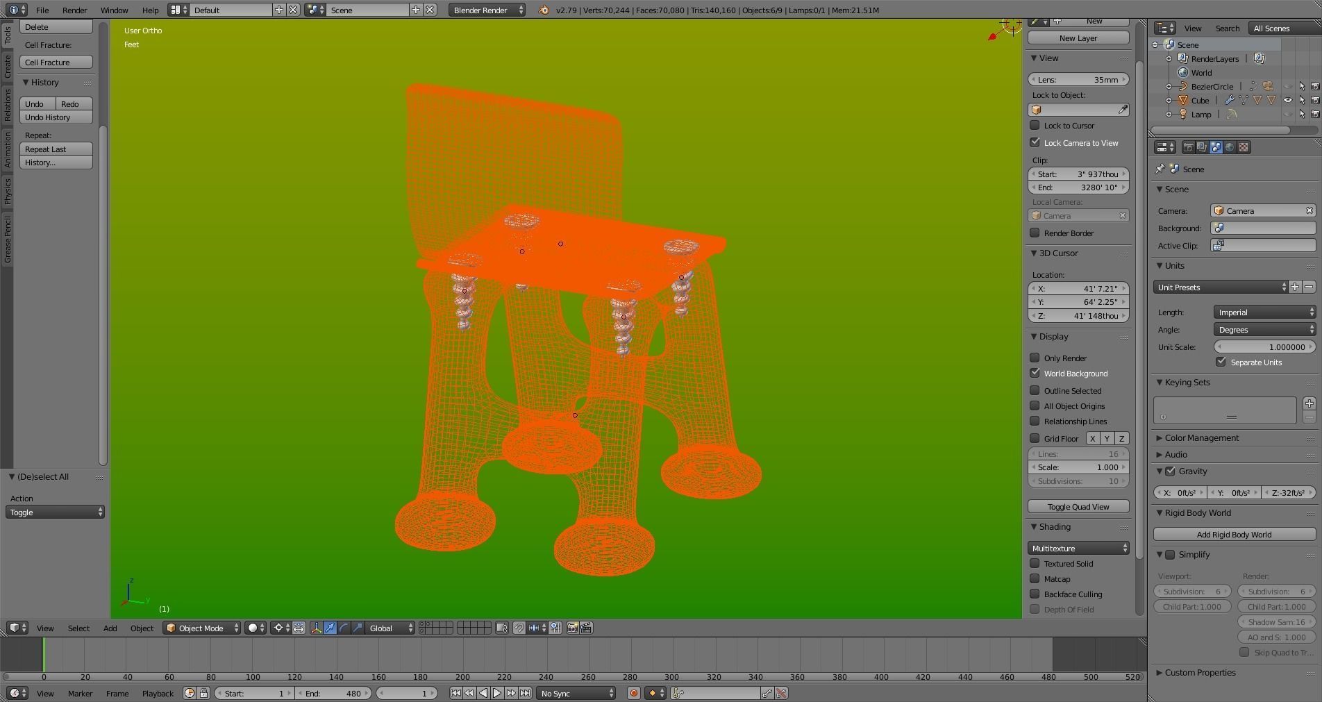 Chair Low-poly 3D model_7