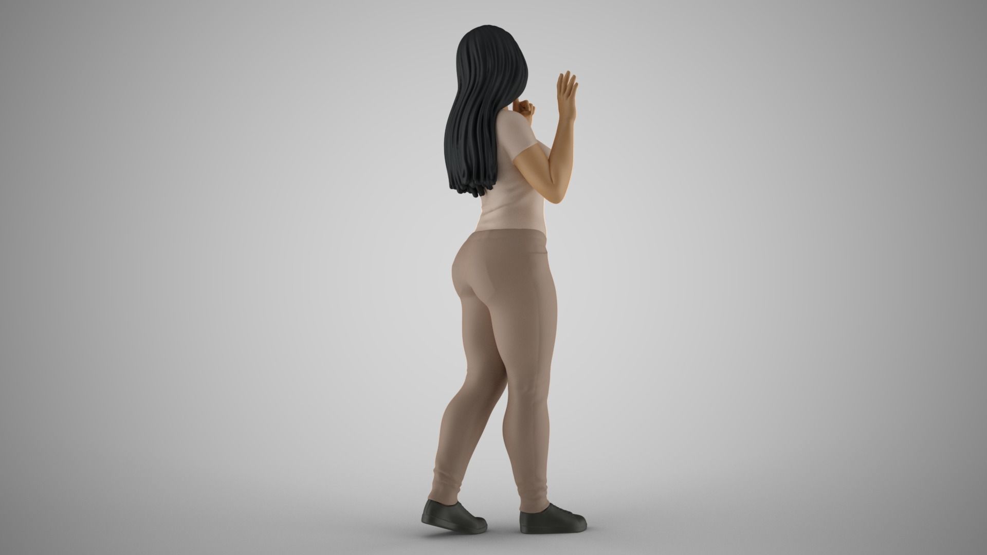 Woman Quiet Goodbye 3D print model_8