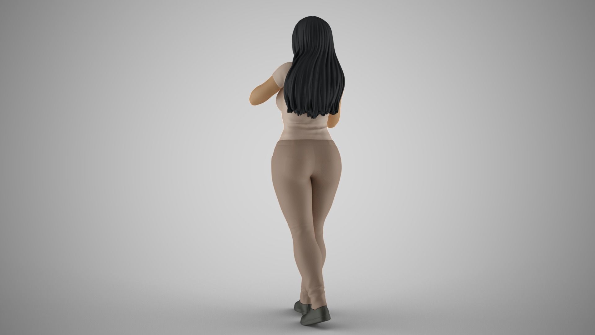 Woman Quiet Goodbye 3D print model_6