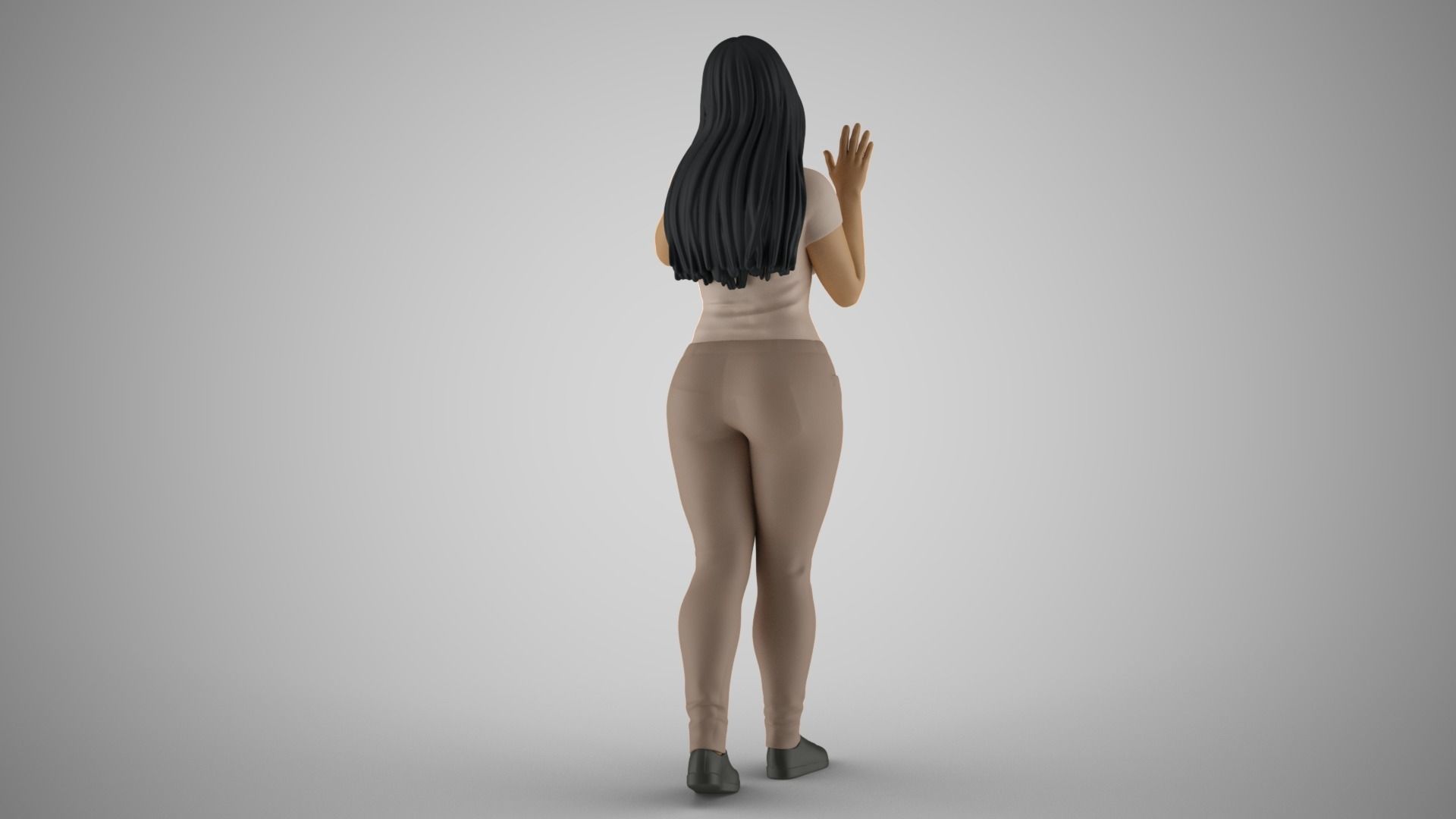 Woman Quiet Goodbye 3D print model_7