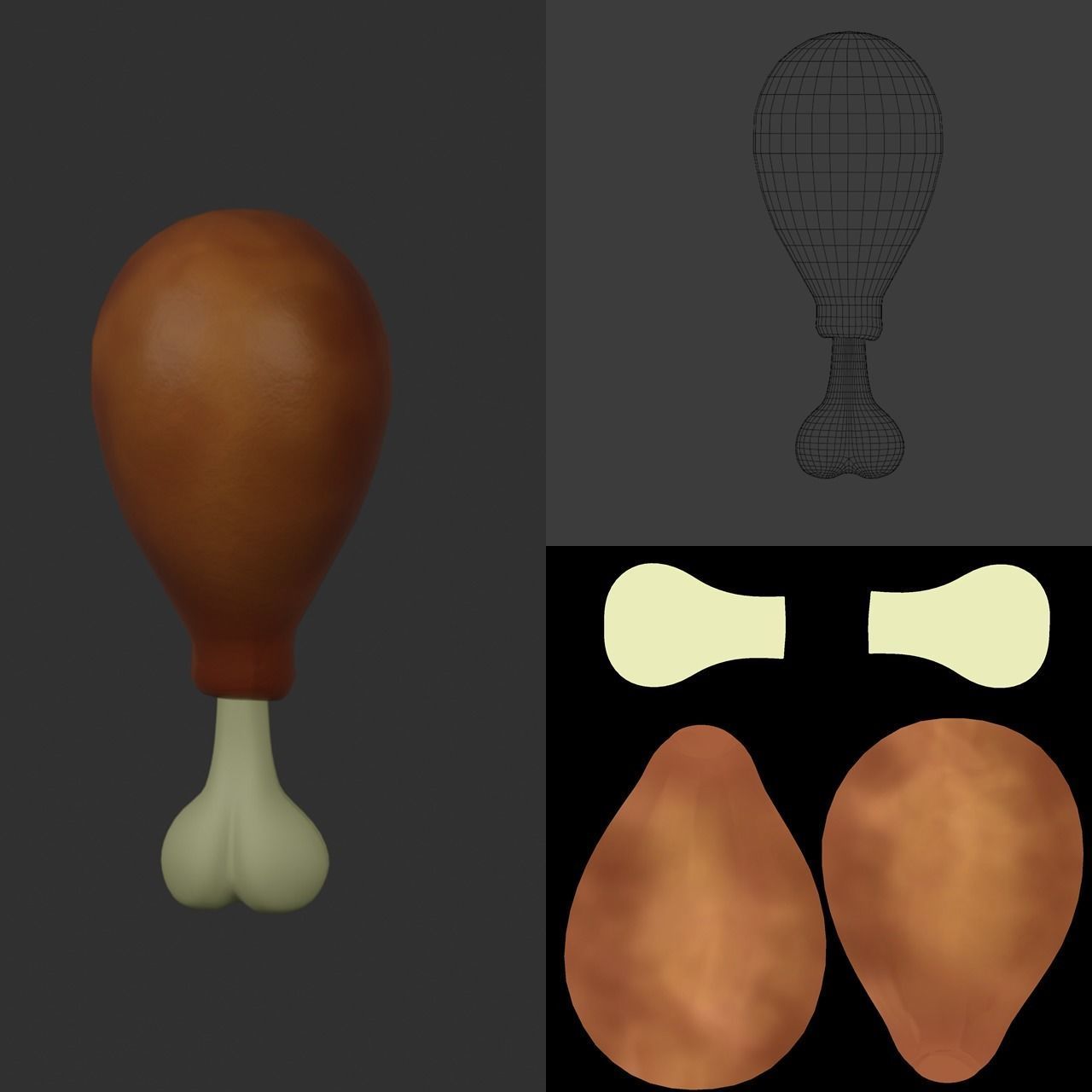 15 cartoon food assets Low-poly 3D model_43