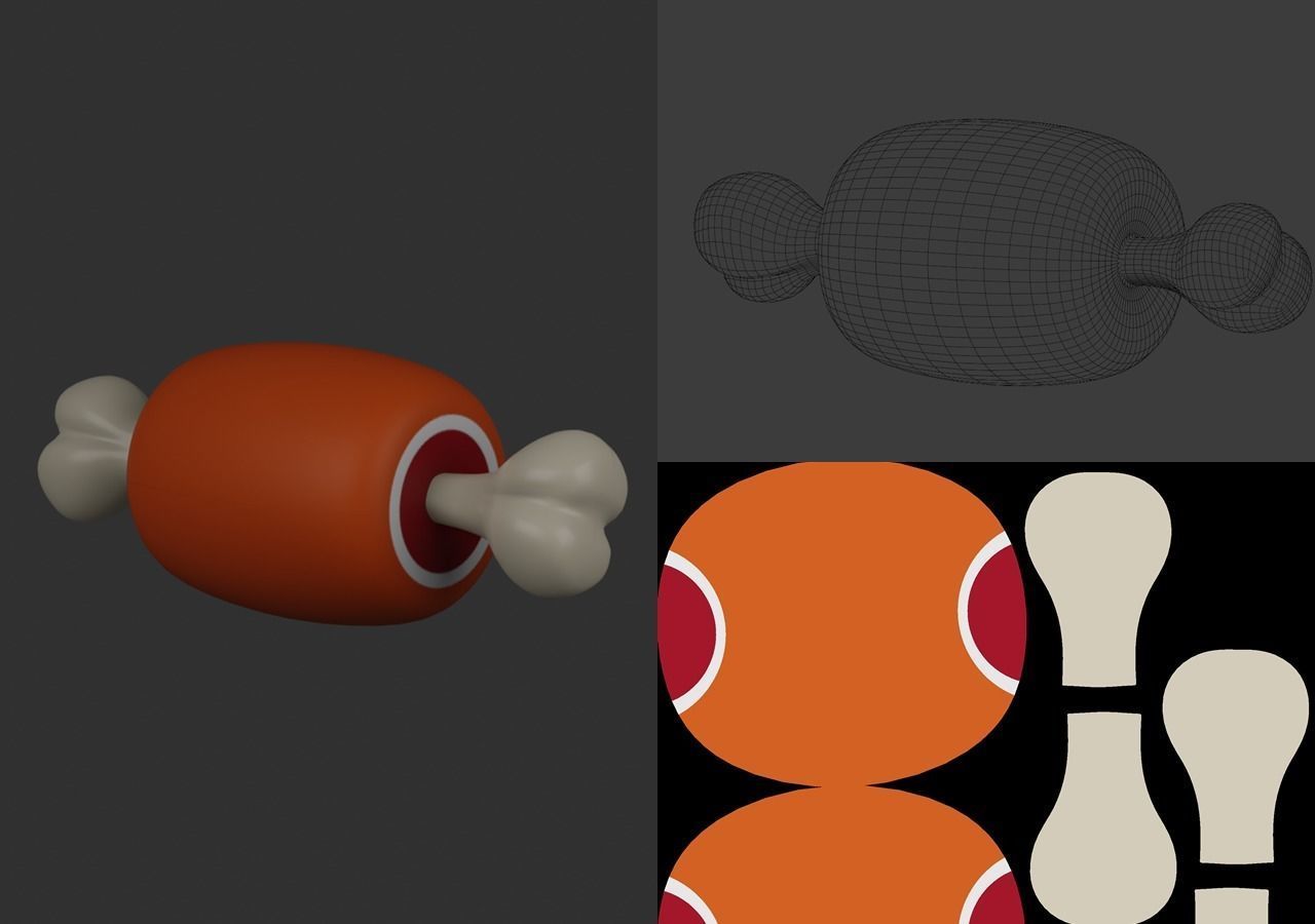 15 cartoon food assets Low-poly 3D model_44