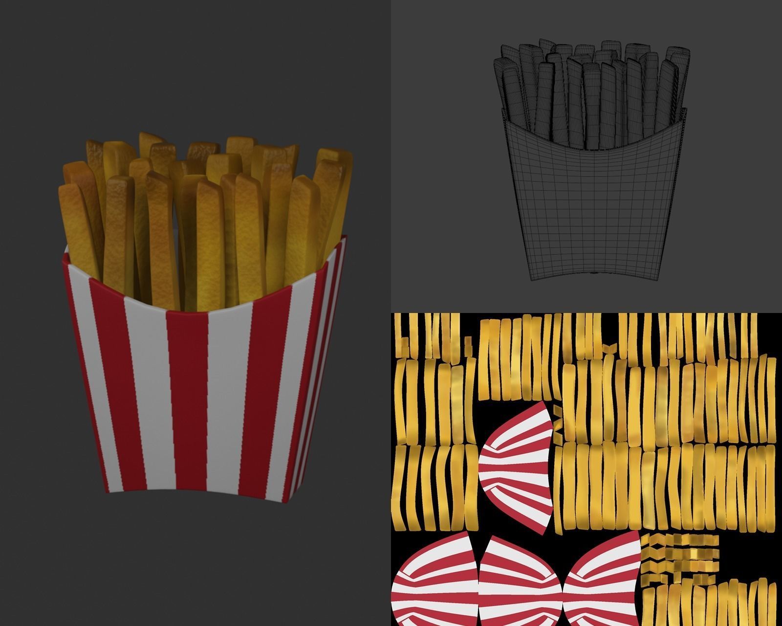 15 cartoon food assets Low-poly 3D model_35