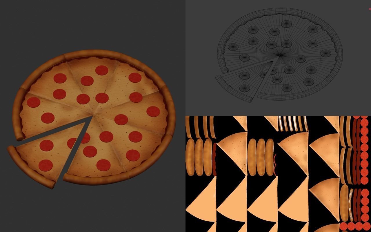 15 cartoon food assets Low-poly 3D model_34