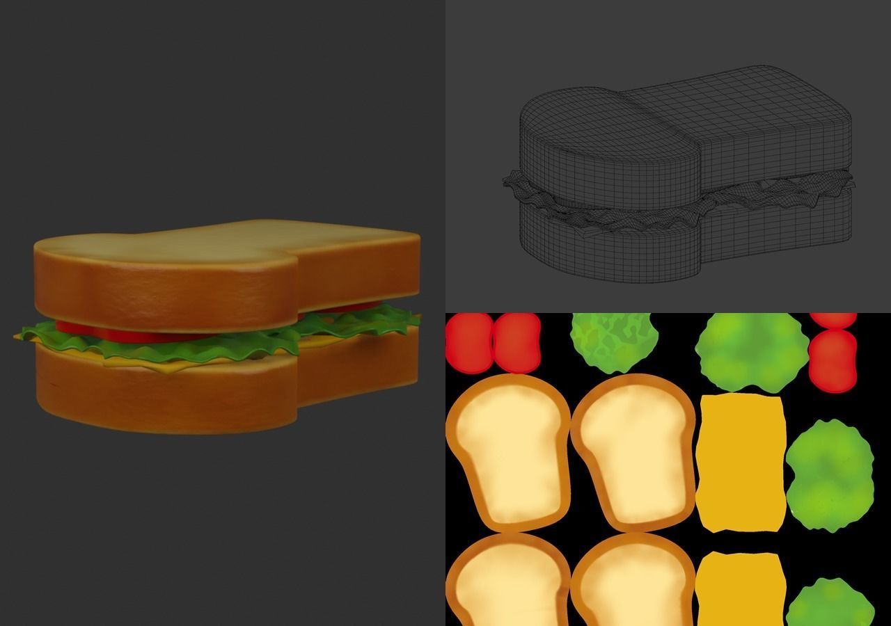 15 cartoon food assets Low-poly 3D model_33