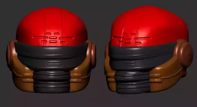 Gas mask helmet 3d model scifi Low-poly 