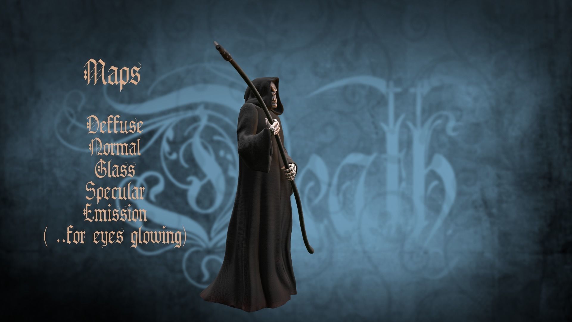 Death man holding sword Low-poly 3D model_10