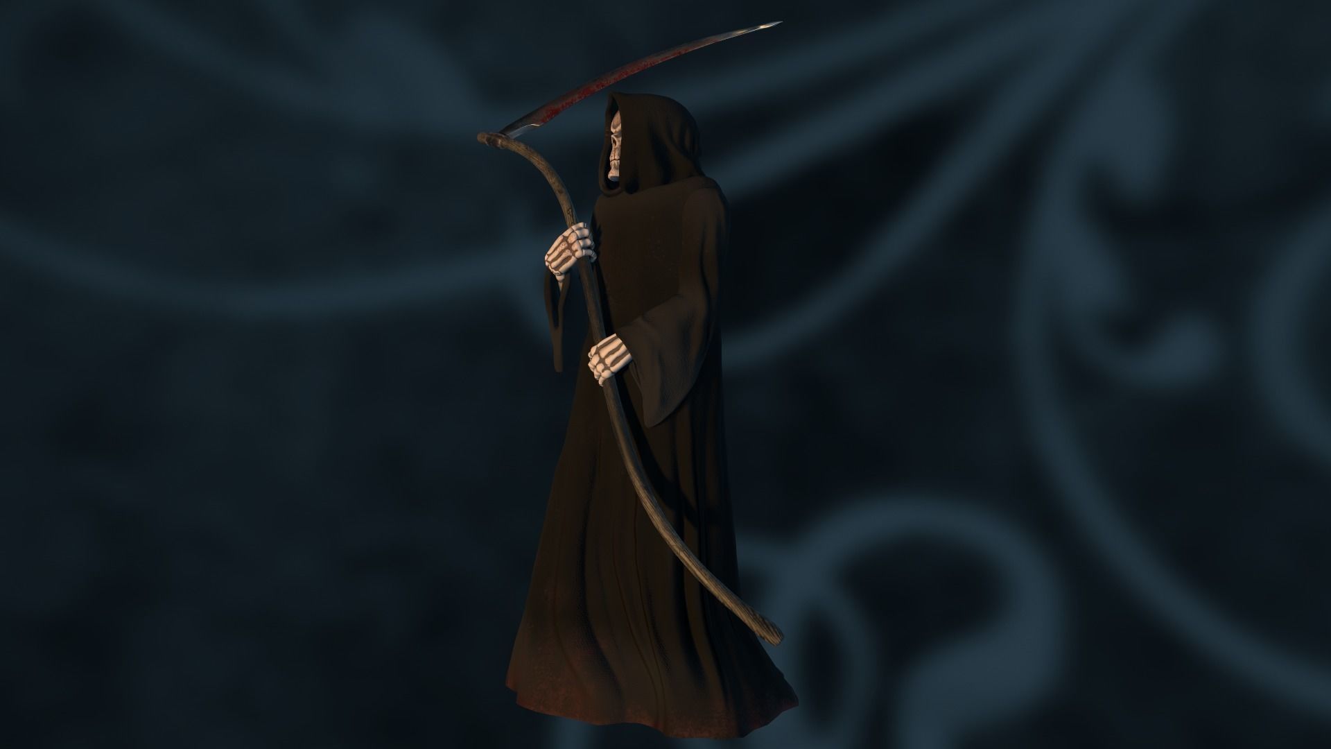 Death man holding sword Low-poly 3D model_50