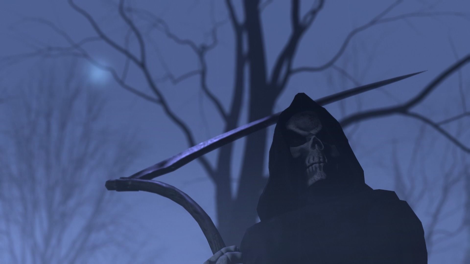 Death man holding sword Low-poly 3D model_4