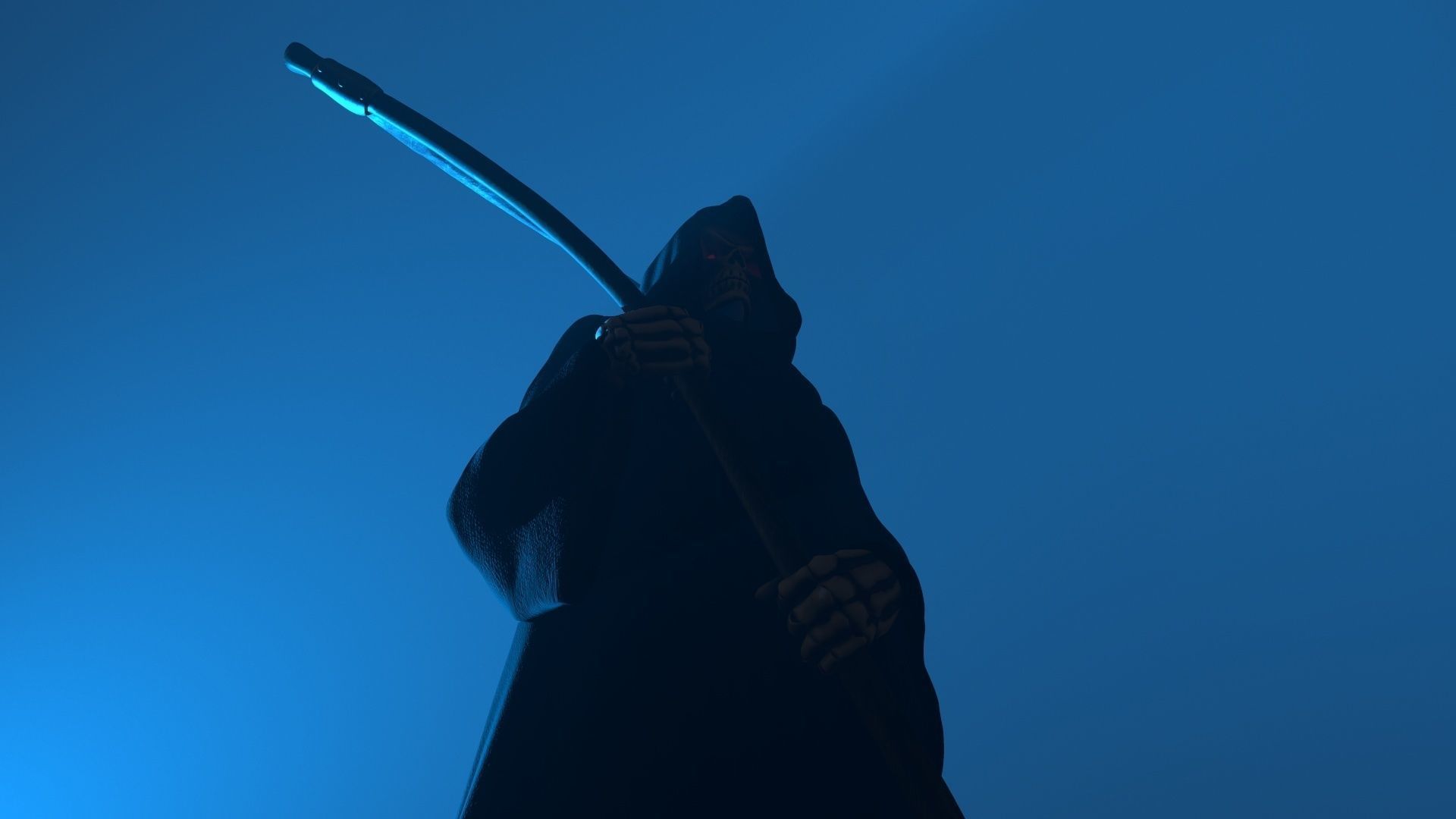 Death man holding sword Low-poly 3D model_38