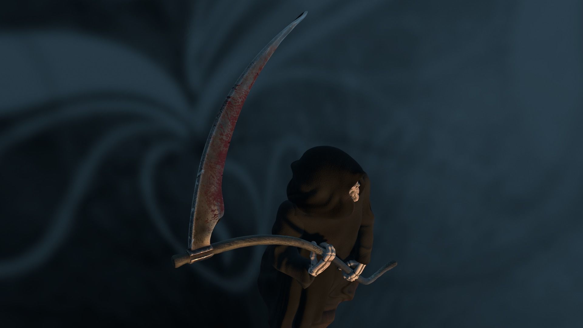 Death man holding sword Low-poly 3D model_45