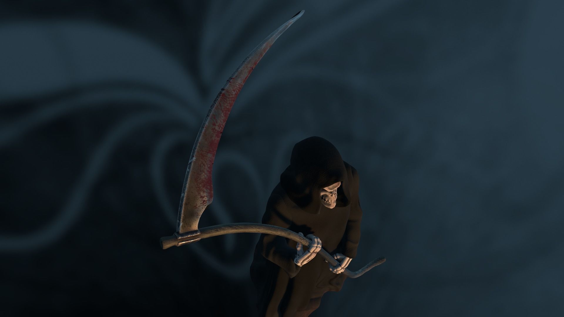 Death man holding sword Low-poly 3D model_46