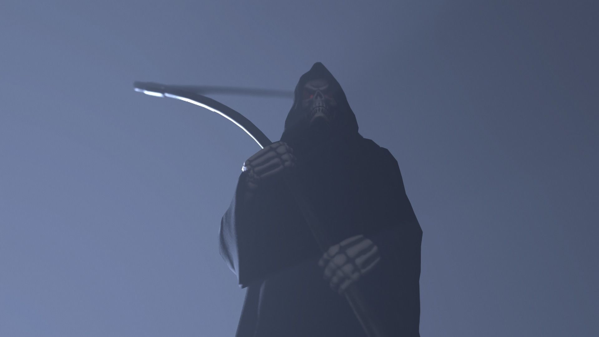 Death man holding sword Low-poly 3D model_24