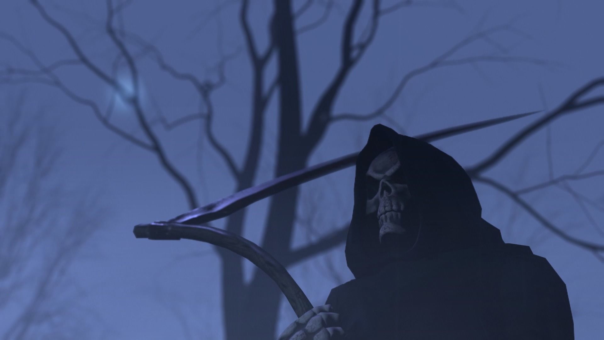 Death man holding sword Low-poly 3D model_5