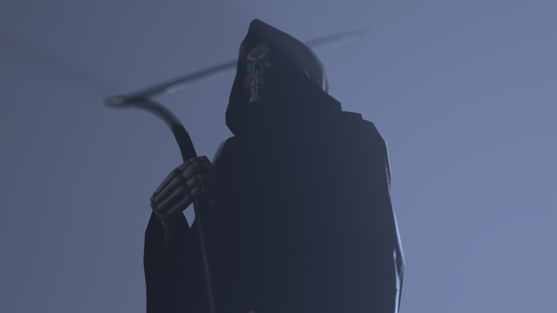 Death man holding sword Low-poly 3D model_29