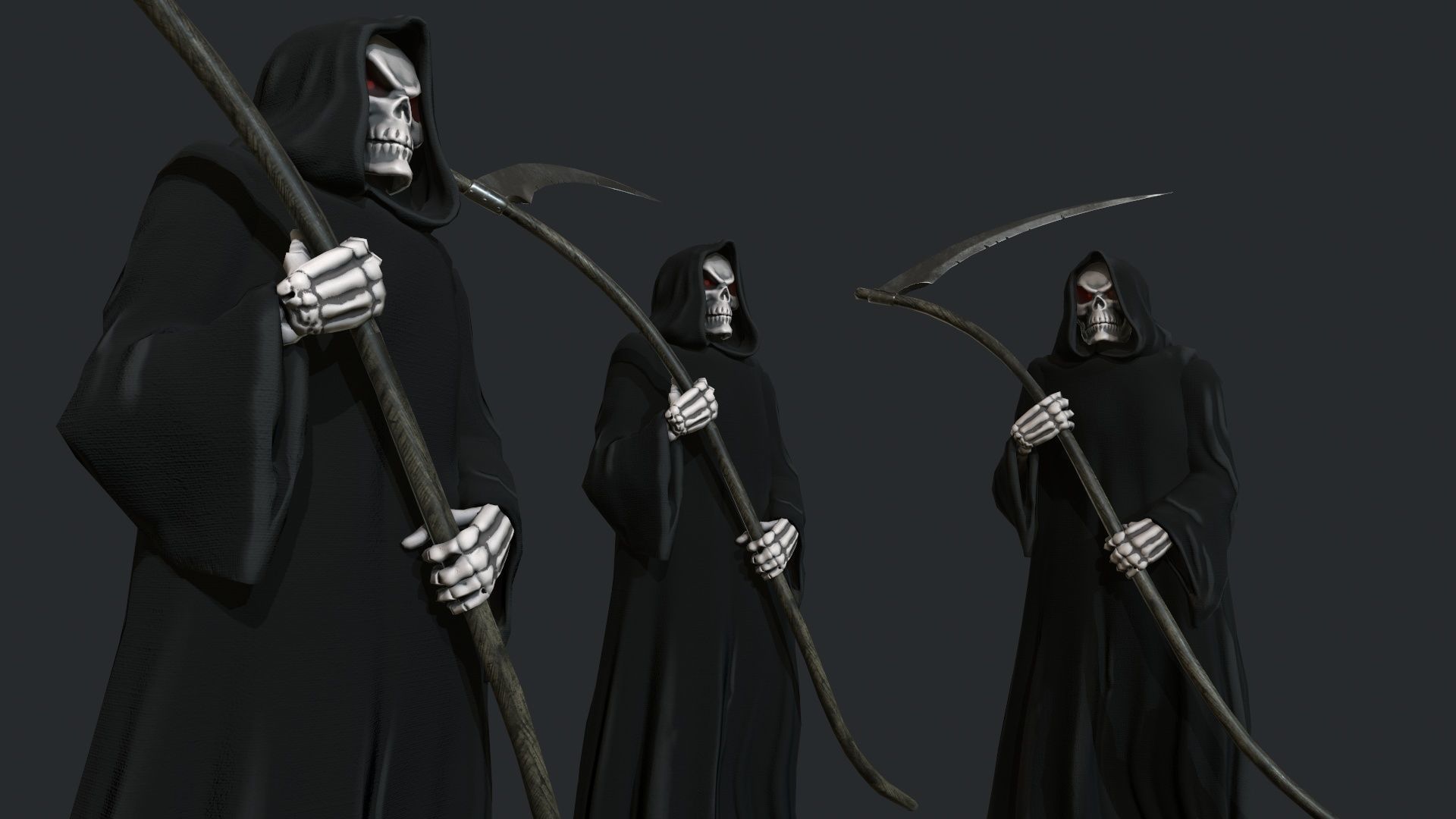 Death man holding sword Low-poly 3D model_39