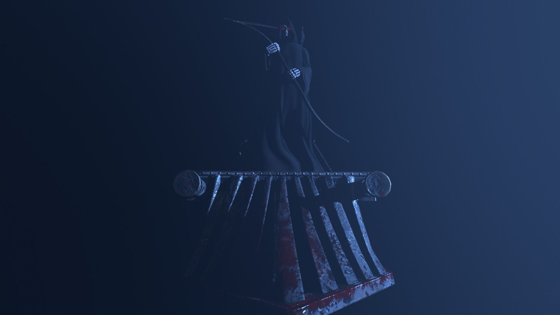 Death man holding sword Low-poly 3D model_32