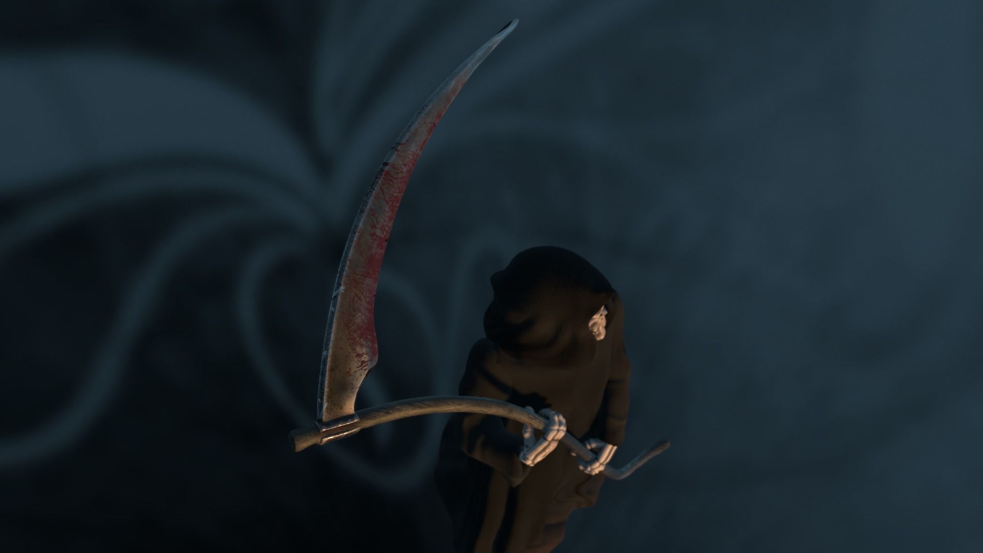 Death man holding sword Low-poly 3D model_44
