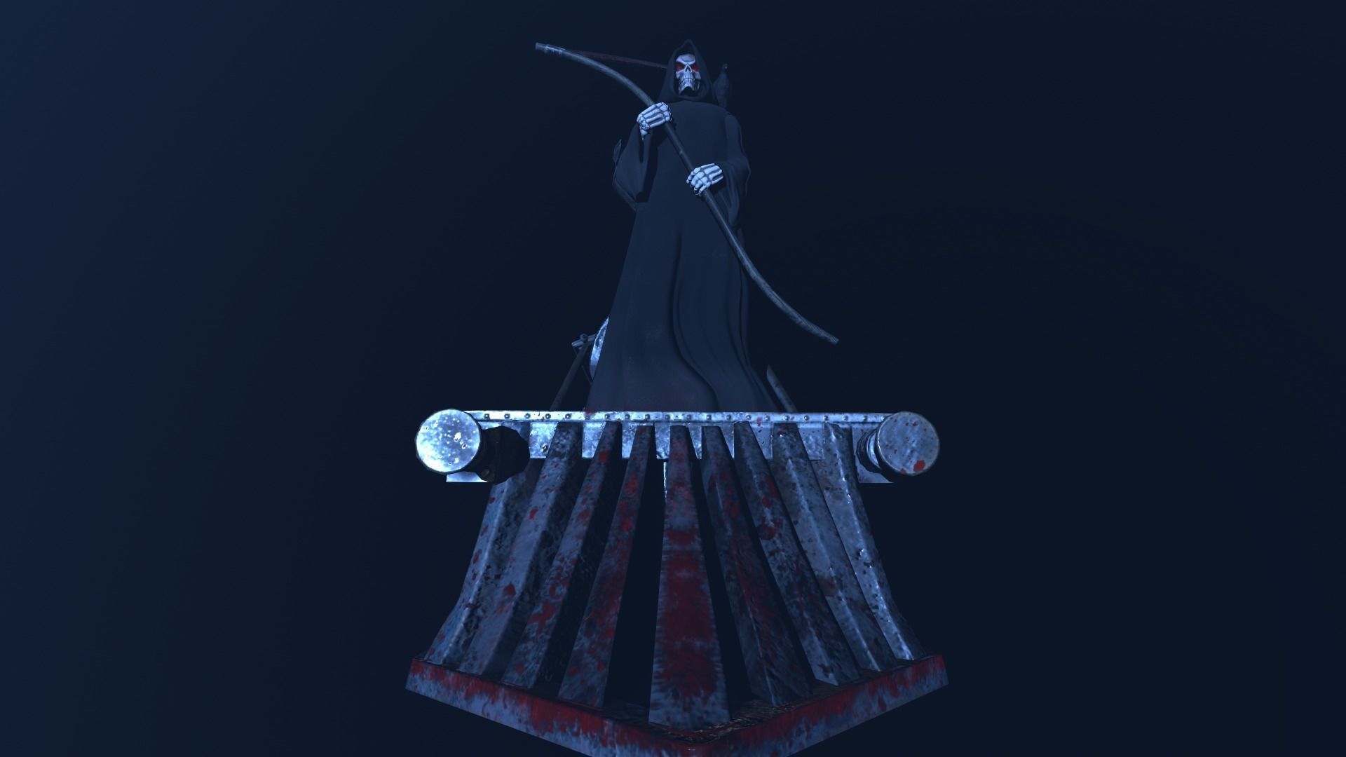 Death man holding sword Low-poly 3D model_33