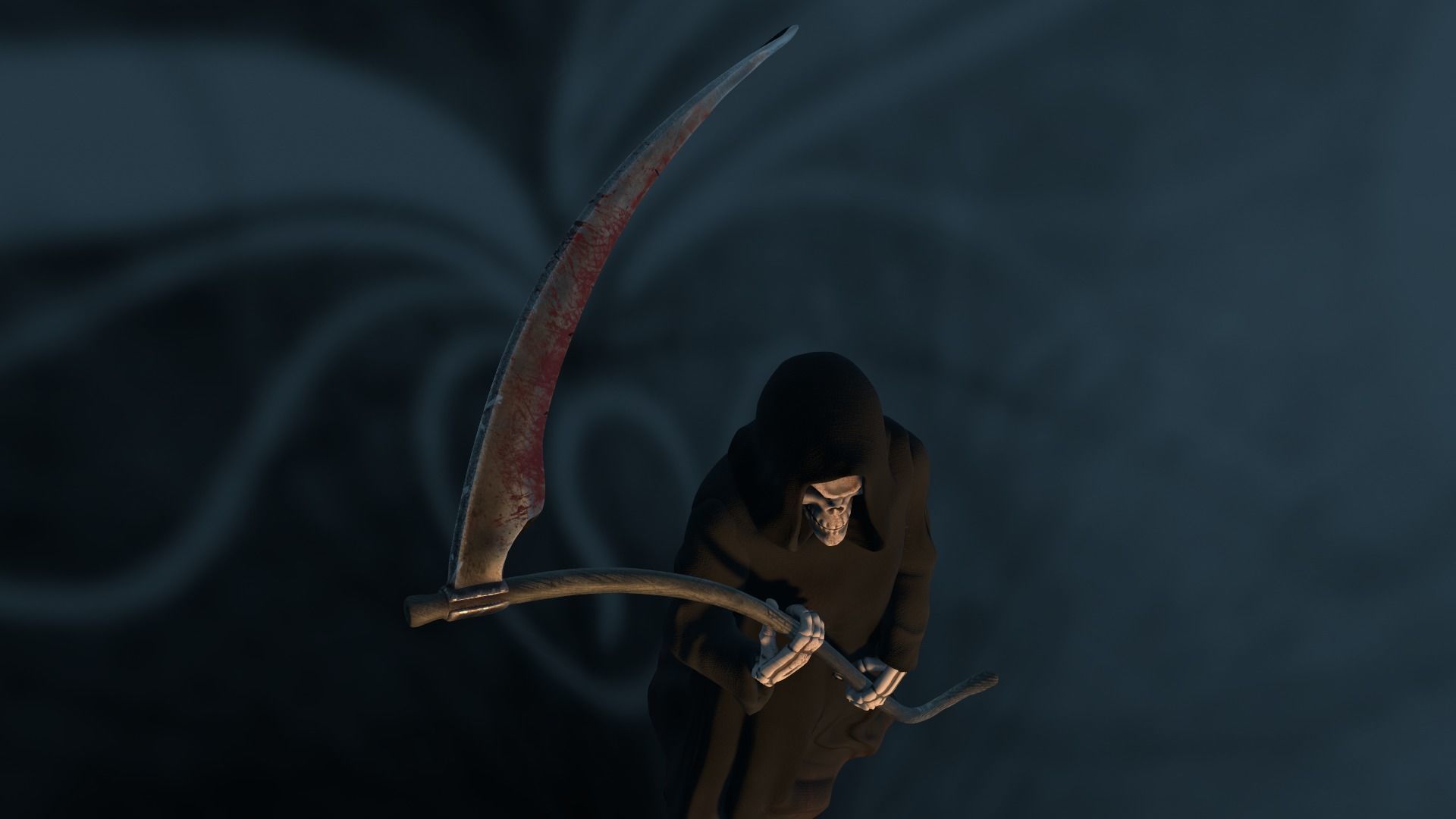 Death man holding sword Low-poly 3D model_47
