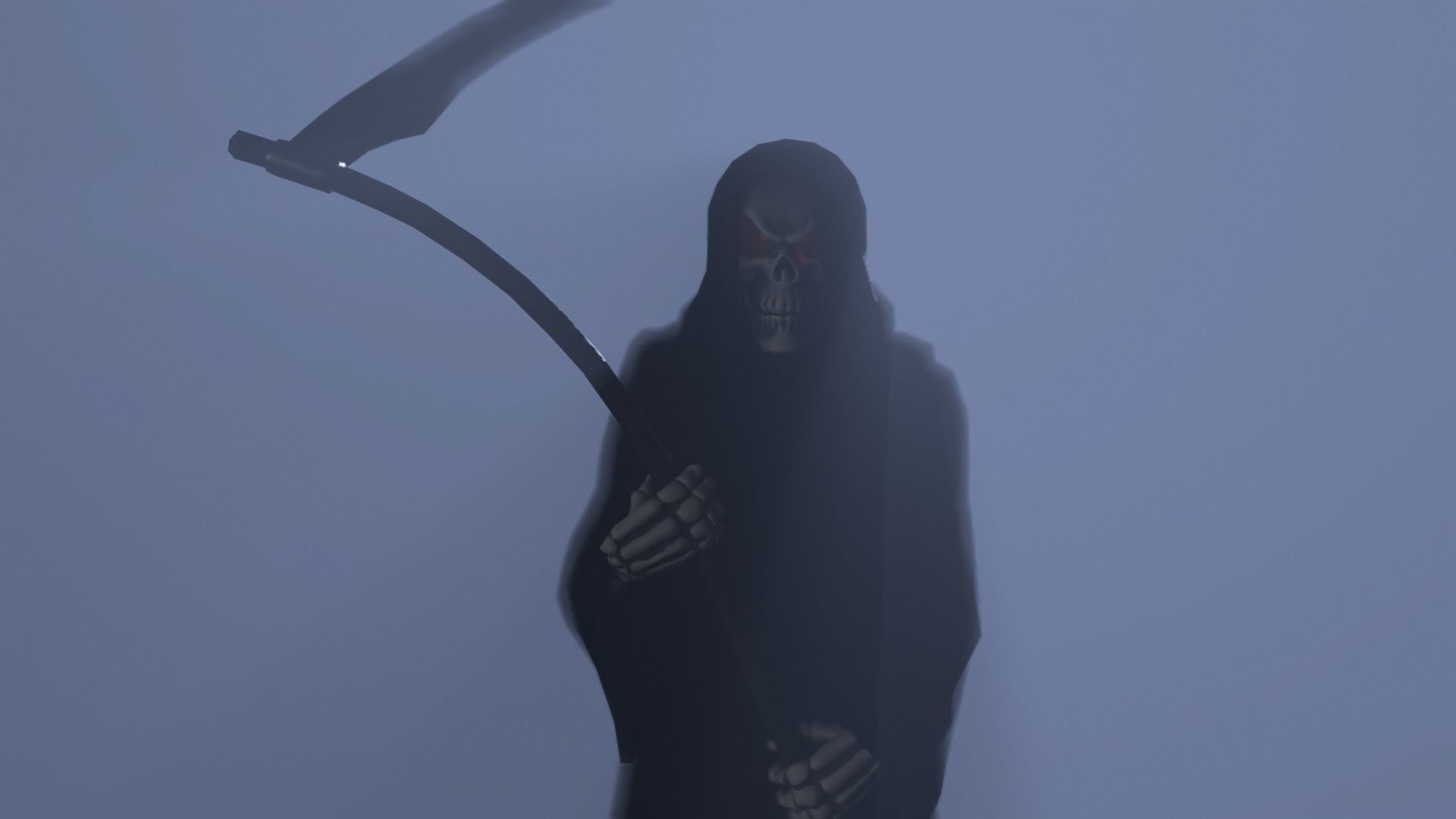 Death man holding sword Low-poly 3D model_25