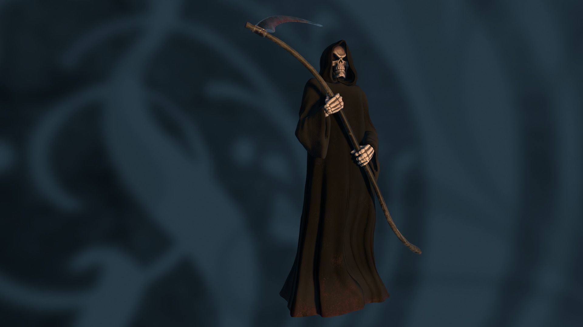 Death man holding sword Low-poly 3D model_49